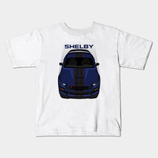 Ford Mustang Shelby GT350R 2015 - 2020 - Kona Blue - Black Stripes Kids T-Shirt